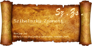 Szihelszky Zsanett névjegykártya